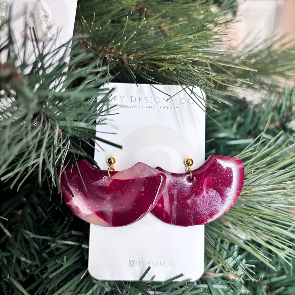 Burgundy Earrings